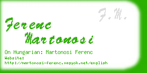 ferenc martonosi business card